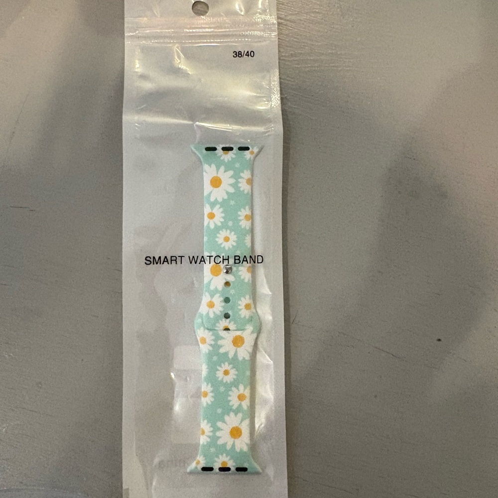 Floral Smartwatch Band - Green and White